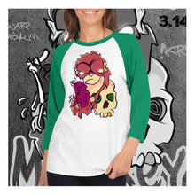 Load image into Gallery viewer, Thirsty Raglan (Black/White or White/Kelly)
